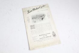 Sun Motor Cycles 12 page catalogue c1927, illustrating and detailing their range of 7 motor cycles