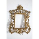 Rococo style gilt metal frame, with pierced scrolling and acanthus leaf border, 31cm tall