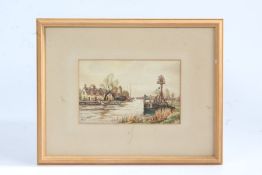 W R Weyer, 'The Ferry Inn, Horning', signed (lower left), watercolour, 12 x 20cm