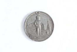 General Tom Thumb medallion, c1850s, the medallion depicting general Tom Thumb standing with books