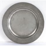 A George II pewter plain rim plate, Bristol, circa 1750 With hallmarks and touchmarks to rear of