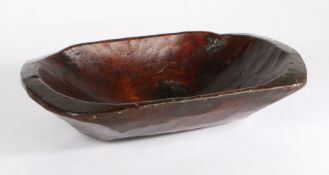 A George III sycamore bowl, of good colour, Welsh, circa 1800 Of deep rounded rectangular form,