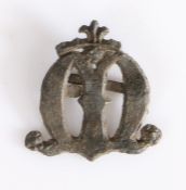 A 14th/15th century lead alloy pilgrim’s badge, English Designed with the letter ‘M’ below a part