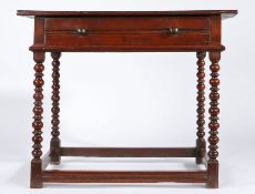 A rare Charles II imported hardwood side table, circa 1680 Having an impressive one-piece top with