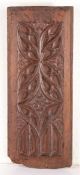 An oak blind-tracery carved panel, circa 1500 Designed with slender tracery light, mouchettes, and