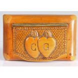 A 19th century boxwood snuff box, French, circa 1820  Of rounded rectangular form, hollowed from the