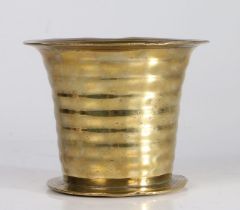 A small 17th century brass alloy mortar, English, circa 1650-70 Cast with multi-ribbed flared