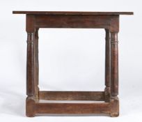 A Charles I oak centre table, circa 1640 Having an end-cleated and triple-boarded top, run-moulded