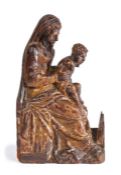 A late 15th/early 16th century oak and polychrome figure of Madonna and Child, North European