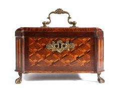 A good 18th century kingwood and parquetry-inlaid tea caddy, in the manner of Abraham Roentgen (