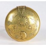 A rare late 17th century brass tobacco box, English, circa 1690 Of domed circular form, the hinged