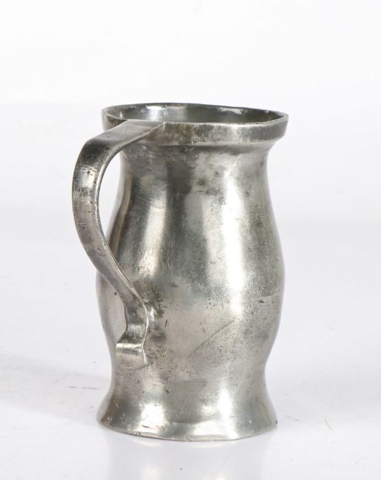 An early -to mid-18th century pewter lidless baluster measure, North West, probably Liverpool OEWS