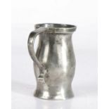 An early -to mid-18th century pewter lidless baluster measure, North West, probably Liverpool OEWS