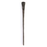 A bronze stylus, probably 12th – 14th century, English With rounded rectangular tapering shaft,