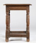 A James I/Charles I oak joint stool, Salisbury and the surrounding area, circa 1620-30 In the manner