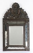 A 19th century small sheet brass framed mirror, Dutch, circa 1880 Having bevelled rectangular and