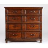 A rare William & Mary elm chest of drawers, circa 1690 The top principally formed from one well-