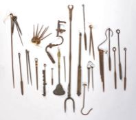 A group of 18th/19th century steel meat skewers To include two with Golding Barrett Collection