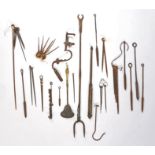 A group of 18th/19th century steel meat skewers To include two with Golding Barrett Collection