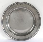 A pewter multi-reeded dish, English, circa 1680-1710 With hallmarks to rim of maker ‘IF’, (PS18331),