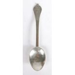 A late 17th century silver trefid spoon, English Makers mark  of 'SH' to interior of oval bowl, 20.