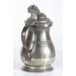 An early 19th century dome-lidded measure, Liverpool, circa 1840 OEWS quart capacity, the bulbous