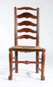 A 19th century ash 'bar top' ladder-back side chair, Billinge/Pemberton/Wigan area of Lancashire,