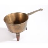 A late 18th century bronze skillet, Irish The handle set below the rim, cast with '3R' and with D-