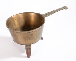 A late 18th century bronze skillet, Irish The handle set below the rim, cast with '3R' and with D-