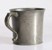 A George III pewter cup, Northern England, probably Liverpool or Wigan, circa 1790 OEWS pint
