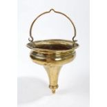 An 18th century brass hanging incense burner, circa 1750-1800 Of inverted conical form, with