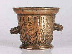 A small late 16th century bronze mortar, Rouen, French, circa 1600 Cast with moulded rim and