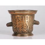 A small late 16th century bronze mortar, Rouen, French, circa 1600 Cast with moulded rim and