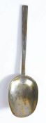 A mid-17th century tinned latten Puritan spoon, English, circa 1650 With typical square-end to the