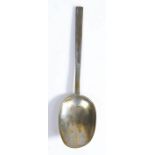 A mid-17th century tinned latten Puritan spoon, English, circa 1650 With typical square-end to the