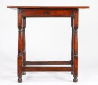 A particularly small George I fruitwood and pine centre table, circa 1720 With square-edged