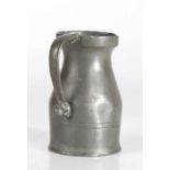 A mid-18th century pewter lidless baluster measure, Newcastle-Upon-Tyne, circa 1760 OEWS gill