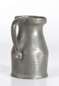A mid-18th century pewter lidless baluster measure, Newcastle-Upon-Tyne, circa 1760 OEWS gill