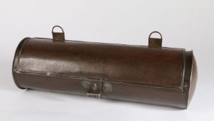 A George III sheet tin wall mounted candle or spill box, circa 1800 Of cylindrical form, with two