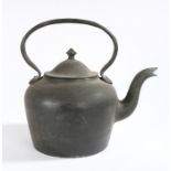 A large Victorian cast iron kettle, circa 1870 Of typical form, 36cm wide, 34cm high