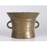 A Charles I bronze mortar, possibly Somerset, circa 1630 Decorated with a pair of cords, and two lug