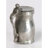 A pewter OEWS gill ball-and-bar baluster measure, English, circa 1700 The flat lid with single