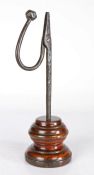 A good George III table rushlight-holder, Sussex, circa 1800 With iron square-section stem, square-