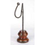 A good George III table rushlight-holder, Sussex, circa 1800 With iron square-section stem, square-