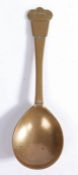 A late 17th century engraved latten spoon, German, circa 1680 The tapering flat stem with broadening