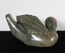 Edward Chiwawa (Zimbabwean, Born 1935) Duck, signed E Chiwawa (to underneath), stone sculpture