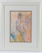 Maureen Jordan (b.1941) 'Blue Stocking', signed (lower-right), titled verso, pastel, 35cm x 24cm