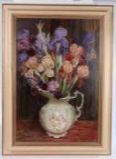 Violeta Maslarova (Bulgarian, 1925-2000), Still Life Study of Mixed Flowers in a Floral Jug,