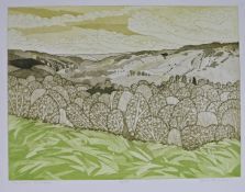 John Brunsden (British, 1933-2014) 'The Devil's Punchbowl' Etching with aquatint, on wove, signed,