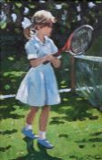 Sherree Valentine-Daines (British, born 1959) 'Playful Times I' Embellished canvas on board,